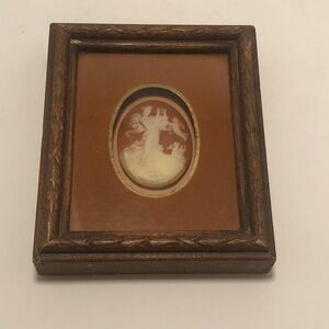 Angelic Ivory Wall Art with Brown Wood Frame